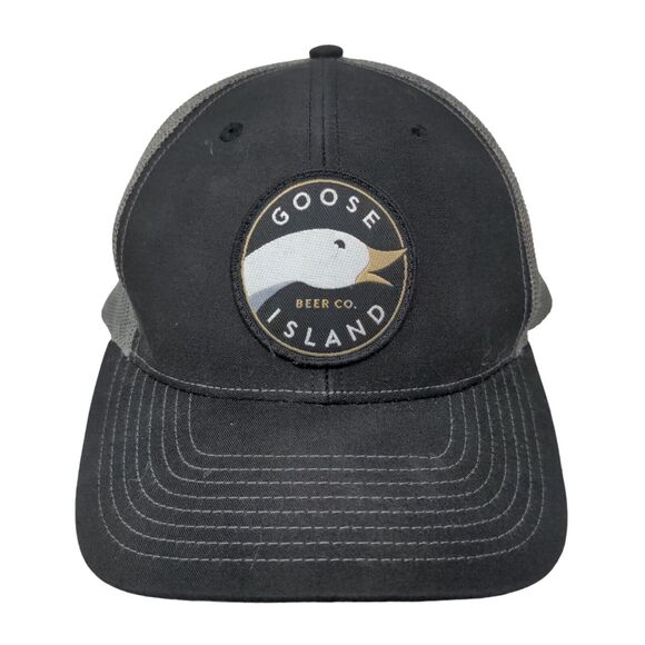 Richardson Men's Snapback Mesh Back Hat Black Gray Adjustable Goose Island Beer - Picture 1 of 8